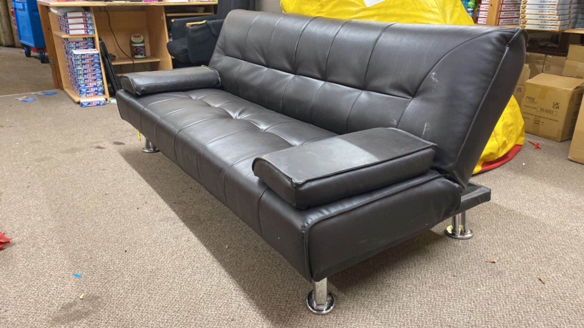 Pleather Sofa Bed - Image 3 of 4