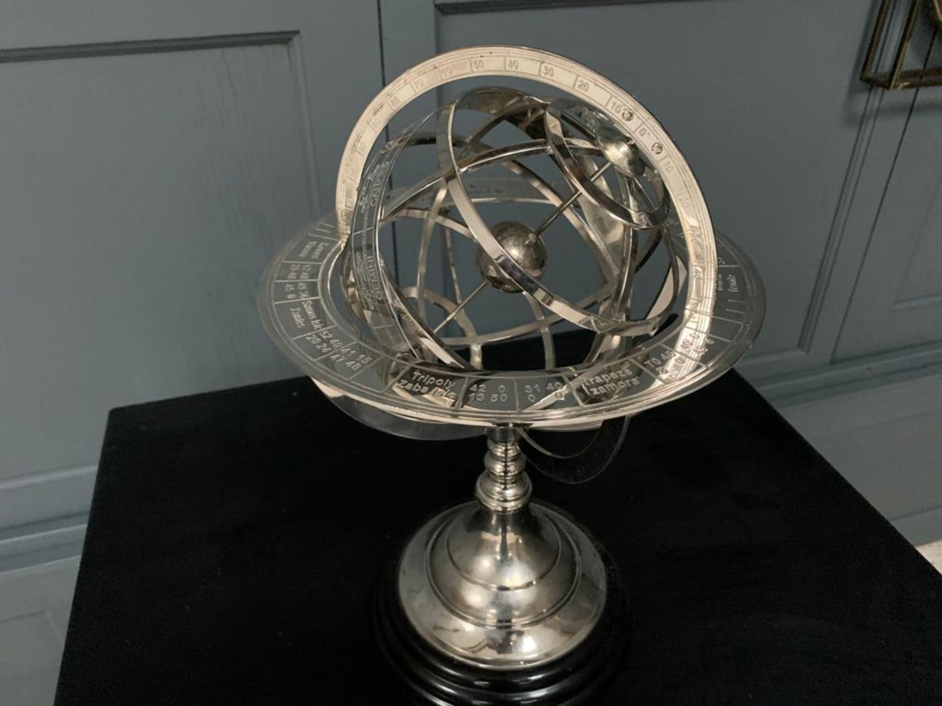 Eicholtz Style Openwork Nickel Globe - Image 3 of 4