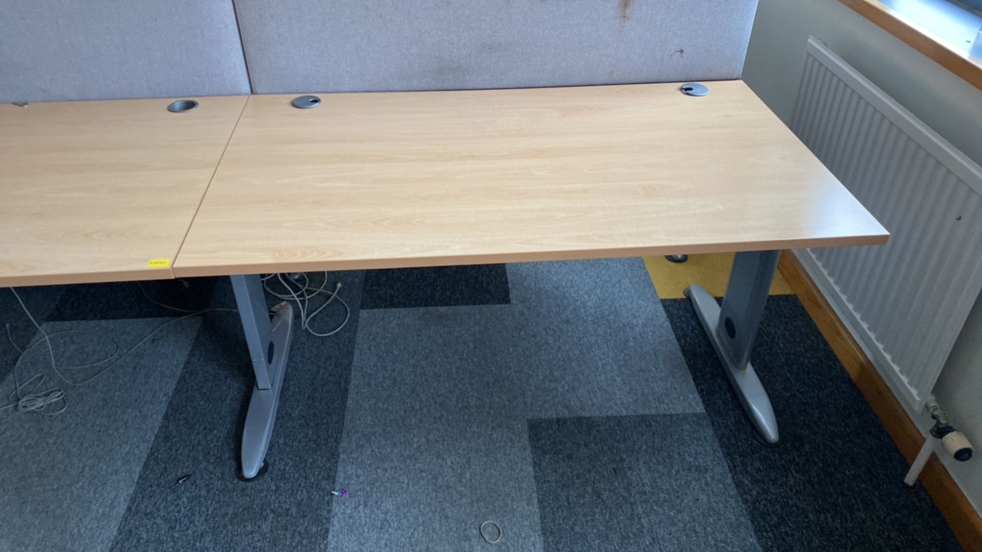 Wooden Desk With Grey Legs - Image 2 of 5