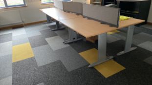 Bank of 6 Wooden Table With Grey Legs