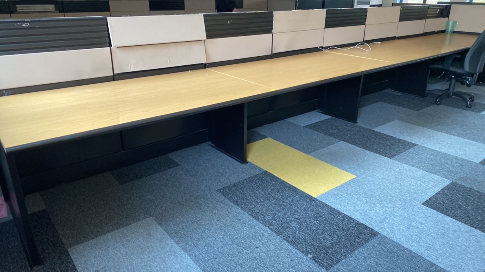 Bank Of 4 Wooden Desks With Black Legs - Image 2 of 6