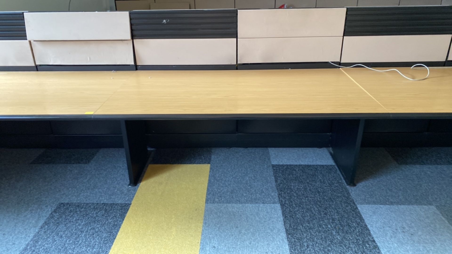 Bank Of 4 Wooden Desks With Black Legs - Image 4 of 6