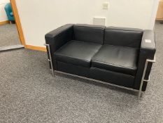Black sofa two seater