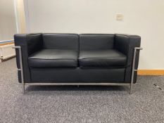Black sofa two seater