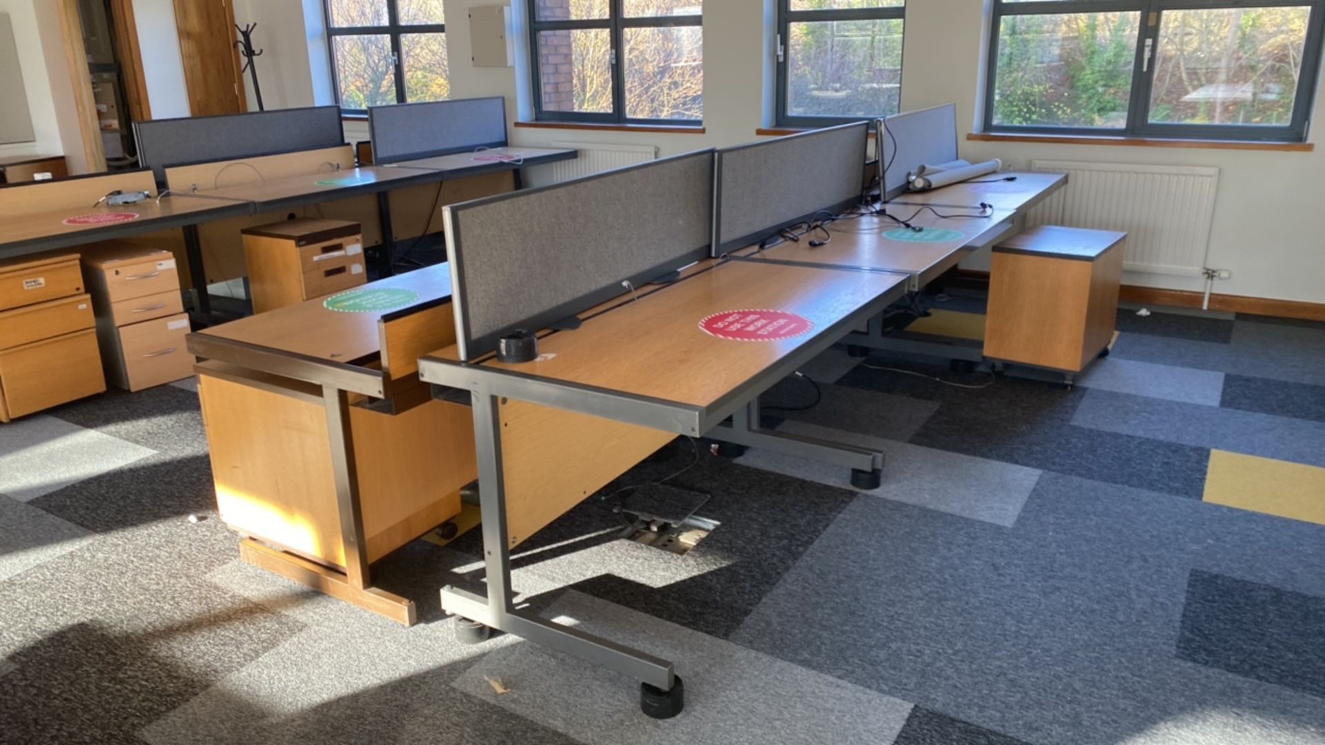 Bank Of 6 Metal Framed Tables