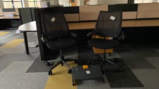 2x Swivel Office Chairs With Footstool