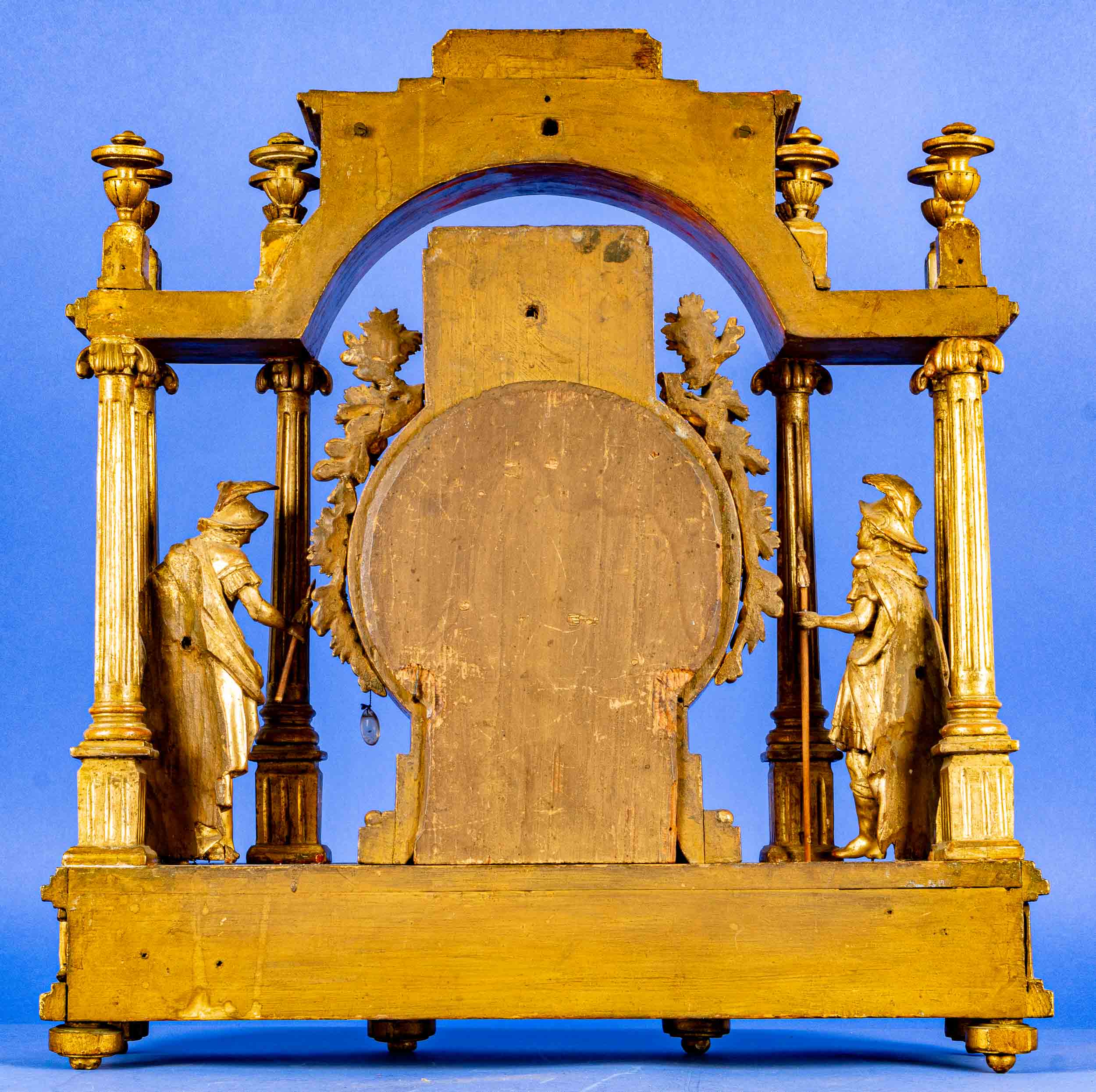 Imposante Kaminuhr, tempelartiges, holzgeschnitztes Uhrengehäuse, Österreich/Ungarn um 1770/90; von - Image 23 of 32