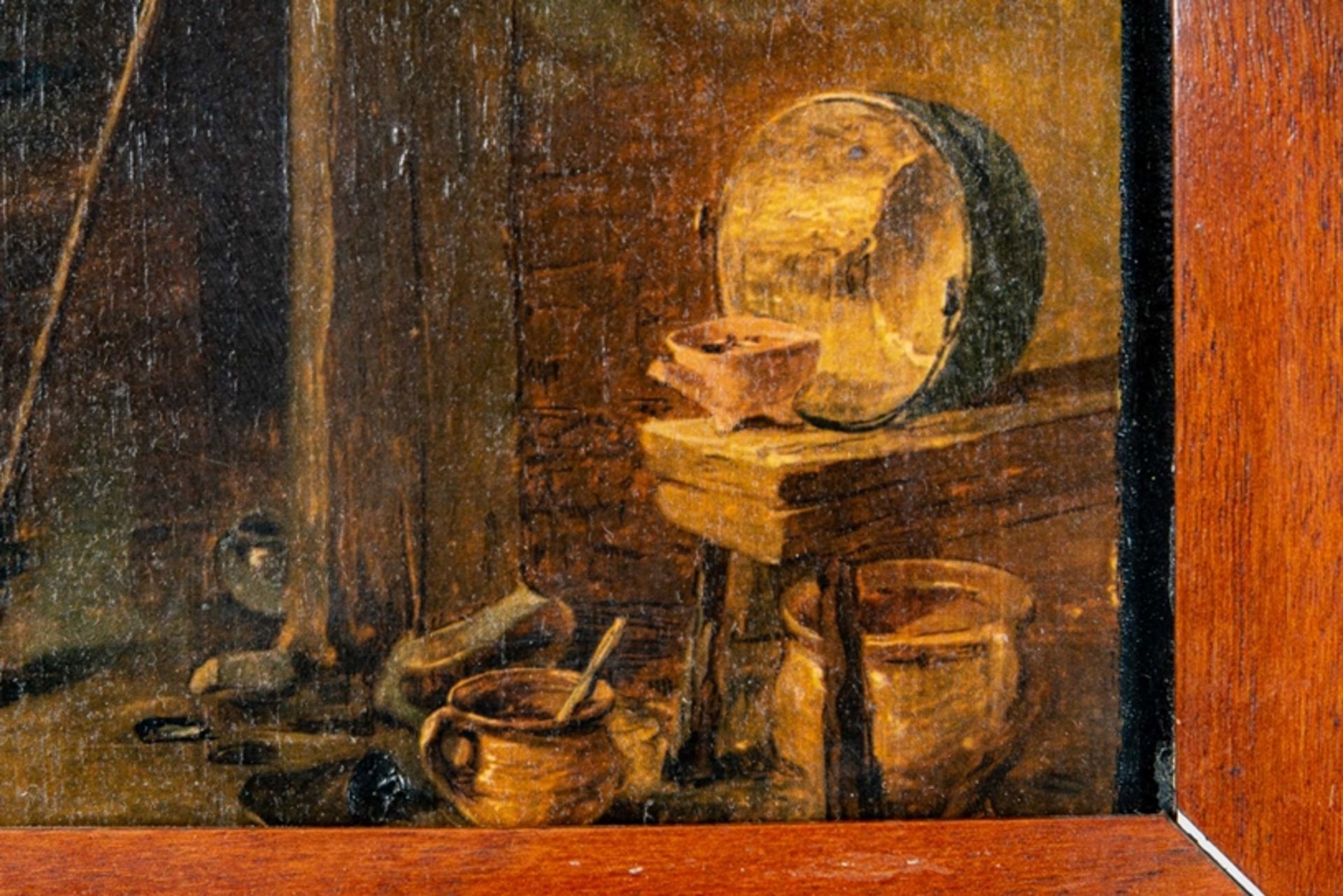 "Flämische Dorfkneipe" - Öldruck, Kopie des 20. Jhds. von einem Gemälde des David Teniers des Jünge - Image 6 of 13