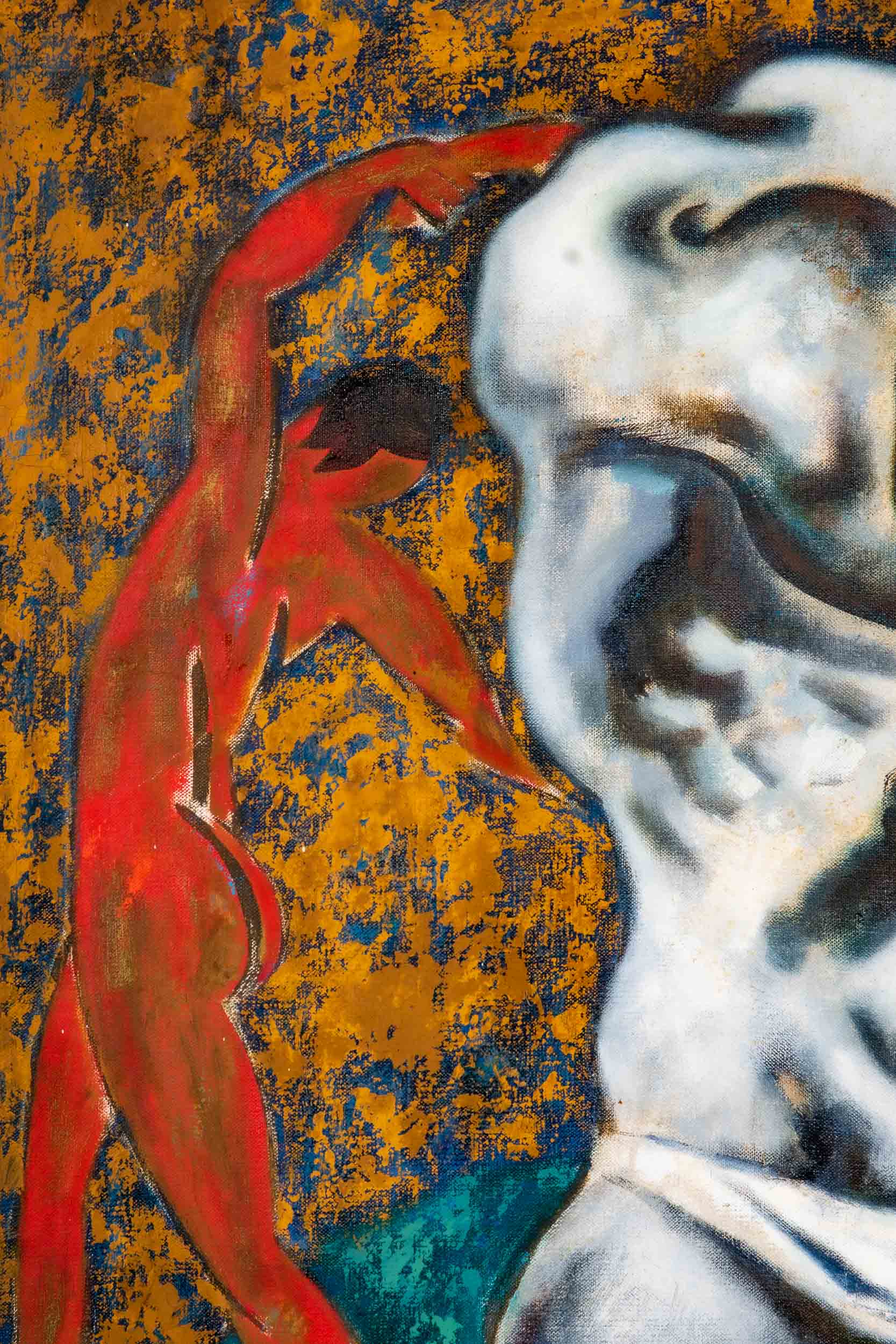 "Atlant", Mischtechnik auf Leinwand, ca. 102 x 100 cm, des russischen Avantgarde-Künstlers Rauschan - Image 5 of 10