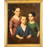 "Kinderportrait", Biedermeier um 1830, Gemälde, Öl auf Leinwand, ca. 56 x 45 cm, unsignierte akadem