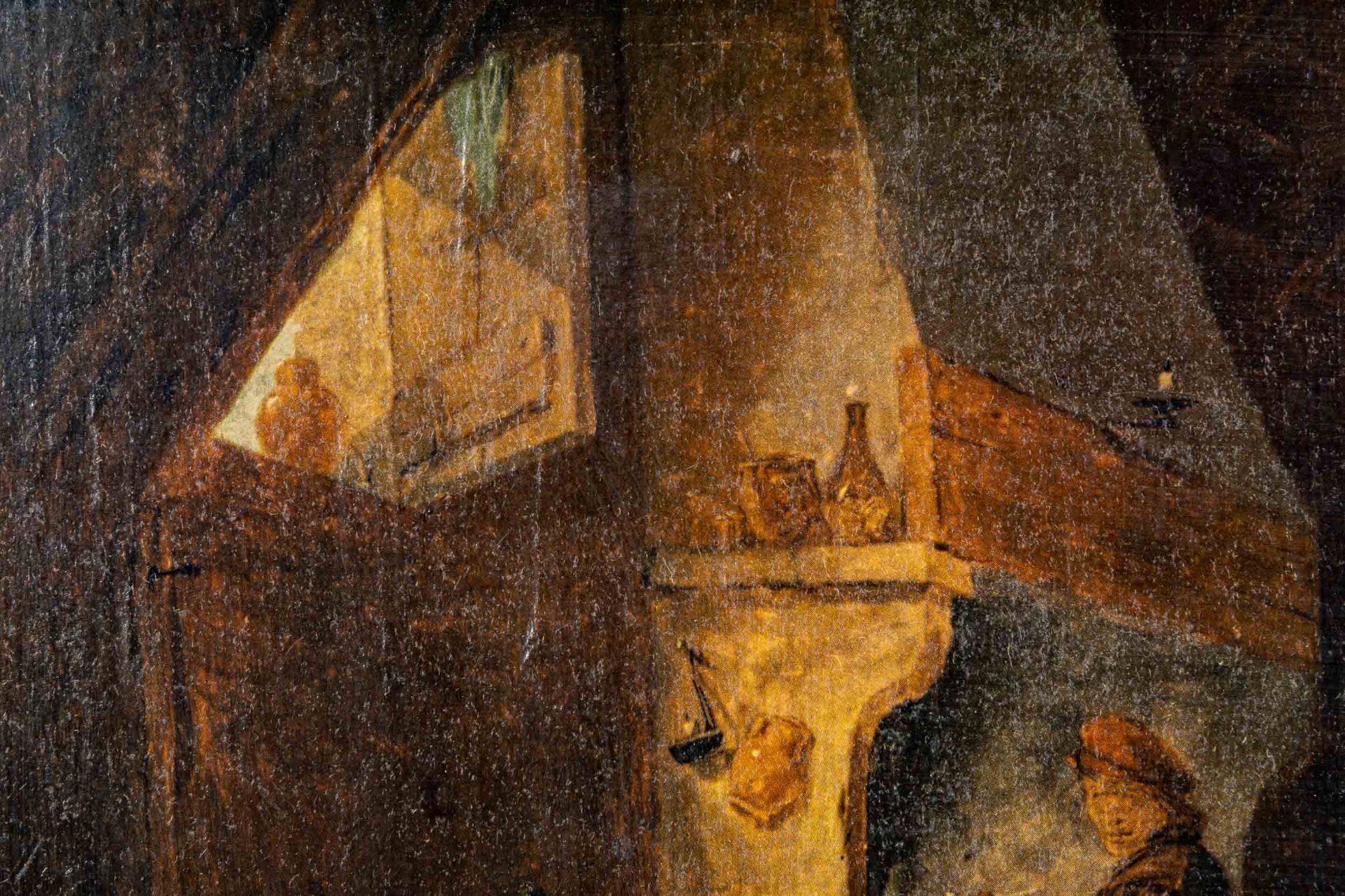 "Flämische Dorfkneipe" - Öldruck, Kopie des 20. Jhds. von einem Gemälde des David Teniers des Jünge - Image 8 of 13