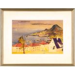 "Ischia mit Epomea" - Aquarell des Malers und Kunstprofessors Kurt Sohns aus dem Jahre 1935, mittig