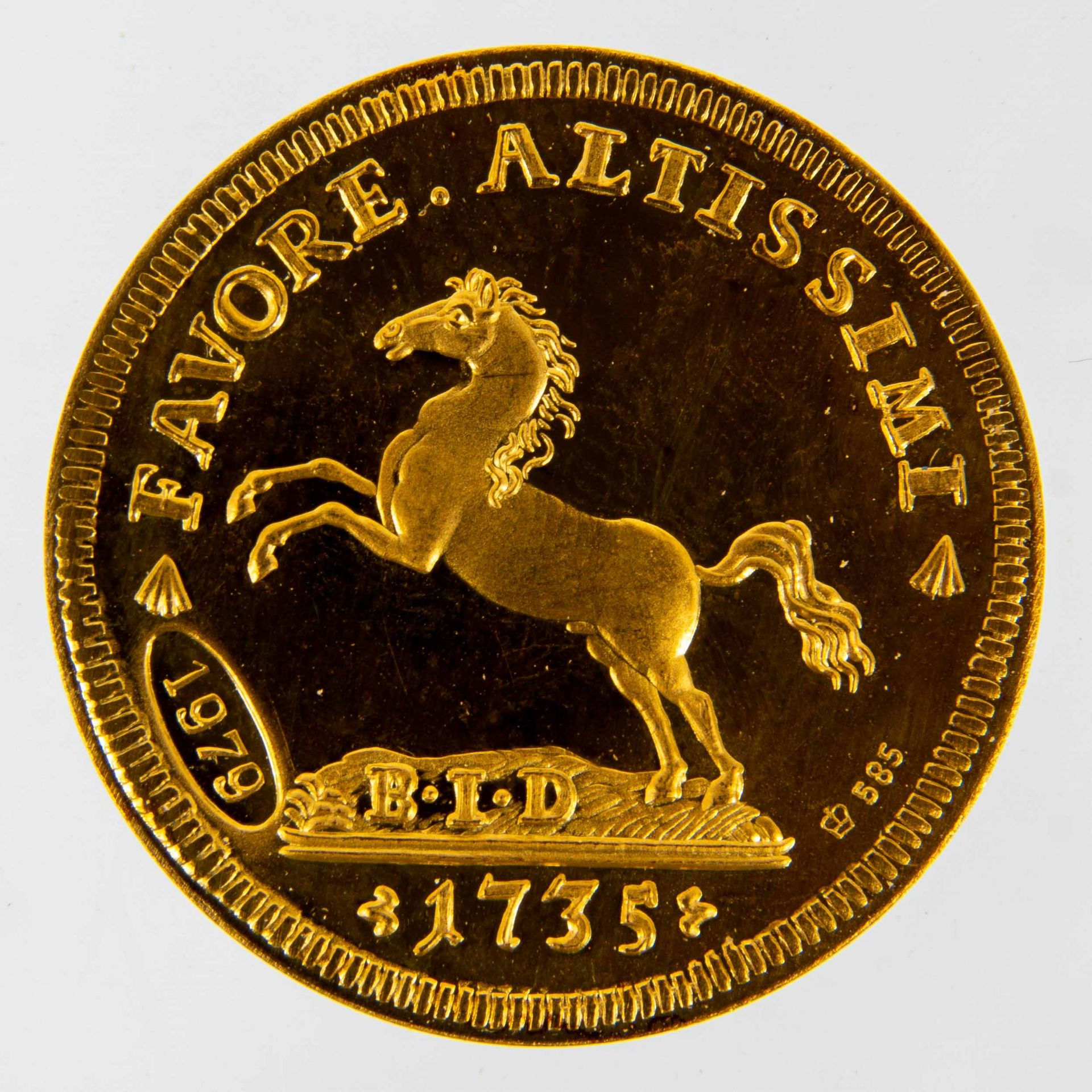 Herzog Albrecht - Gedenkmedaille, 585er Gelbgold, Durchmesser ca. 23,5 mm, ca. 3,5 gr. In orig. Bli - Bild 4 aus 5