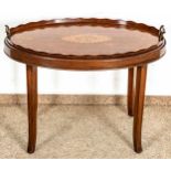 Klassisch eleganter ovaler Butler-Tisch, England Anfang 20. Jhdt., Mahagoni massiv & furniert. Das