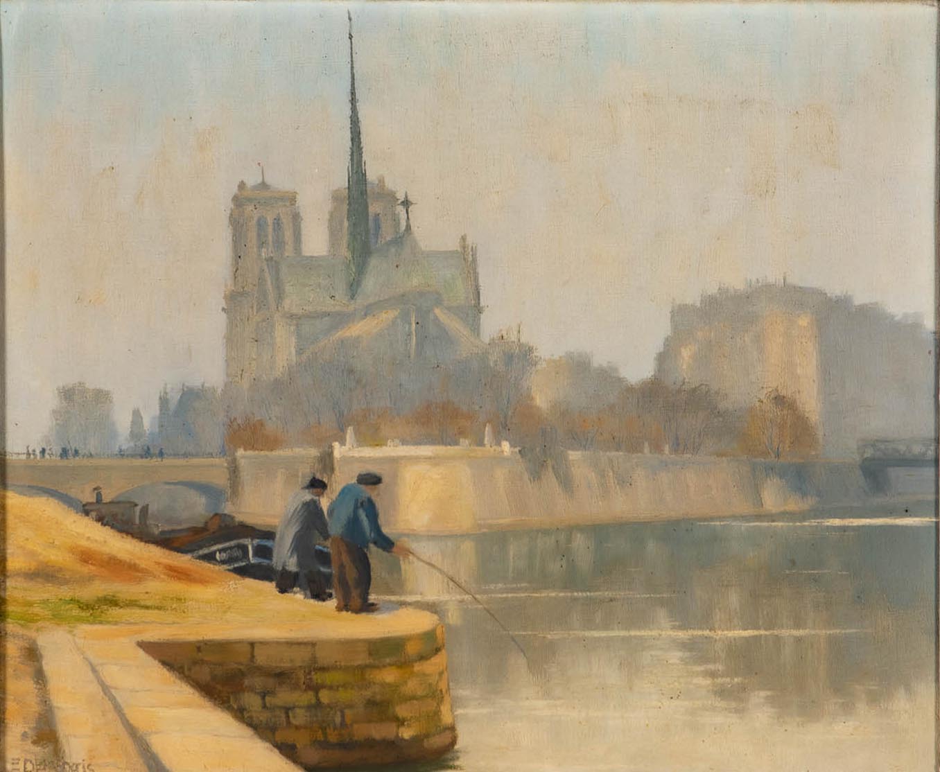 "Notre Dame" - Gemälde, Öl auf Leinwand, ca. 38 x 46 cm, unten links signiert "E. PLANCHAIS" = Edou - Image 2 of 11