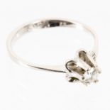 Brillant-Ring, 585er Weißgold mit Diamant im Brillantschliff von 0,19 ct besetzt. Farbe: weiß; Rein