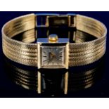 Elegante "ROBERTA"-Damenarmbanduhr der 1960er Jahre, Gehäuse & Armband mit Faltschließe aus 585er G