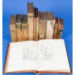 12bändige Sammlung versch. historischer Bücher des 18. & 19. Jahrhunderts, überwiegend englische &