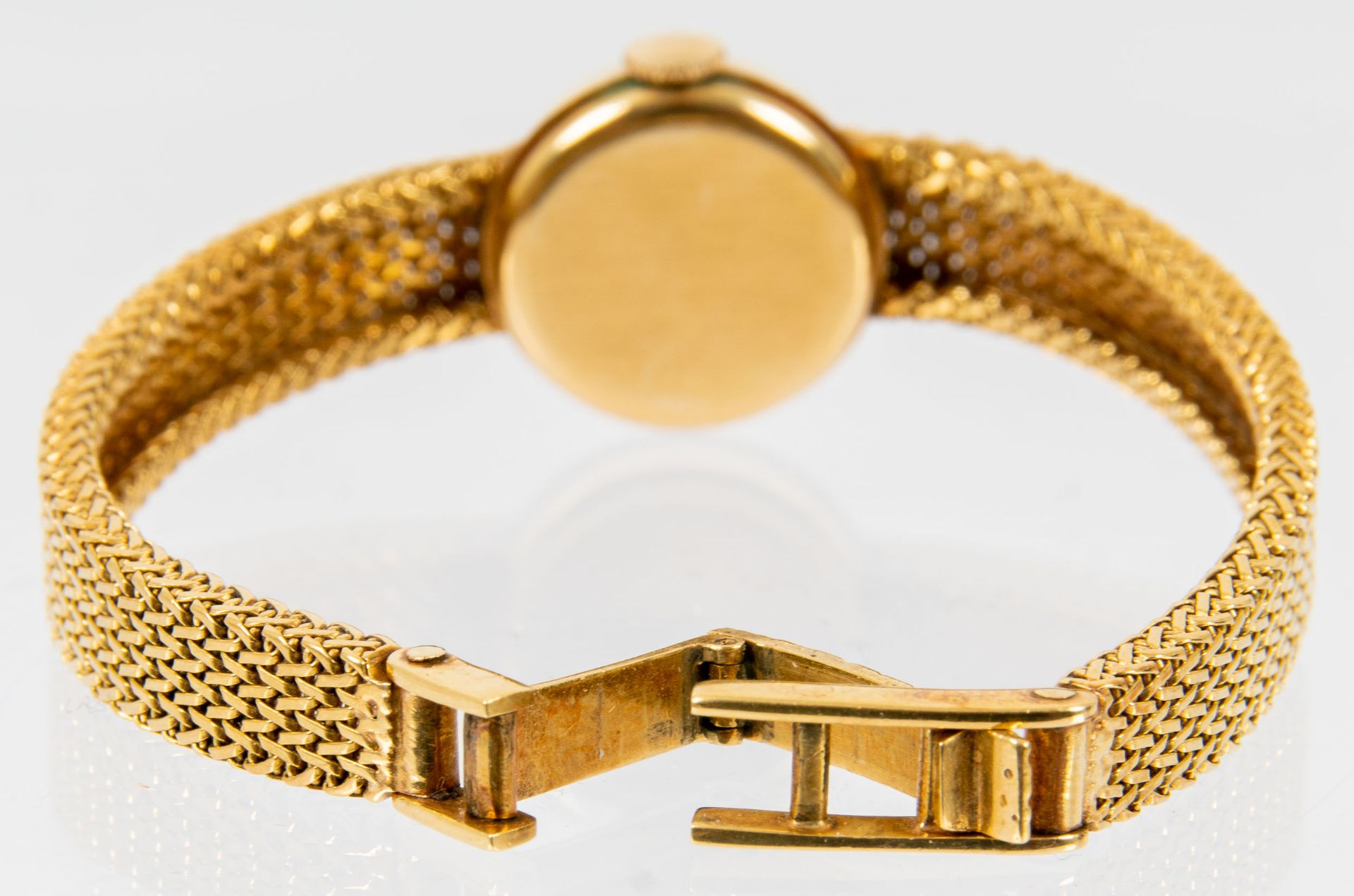 Klassische Damenarmbanduhr der Marke "KURZ-SWISS", Gehäuse und Armband in 750er Gelbgold, Werk läuf - Image 6 of 9