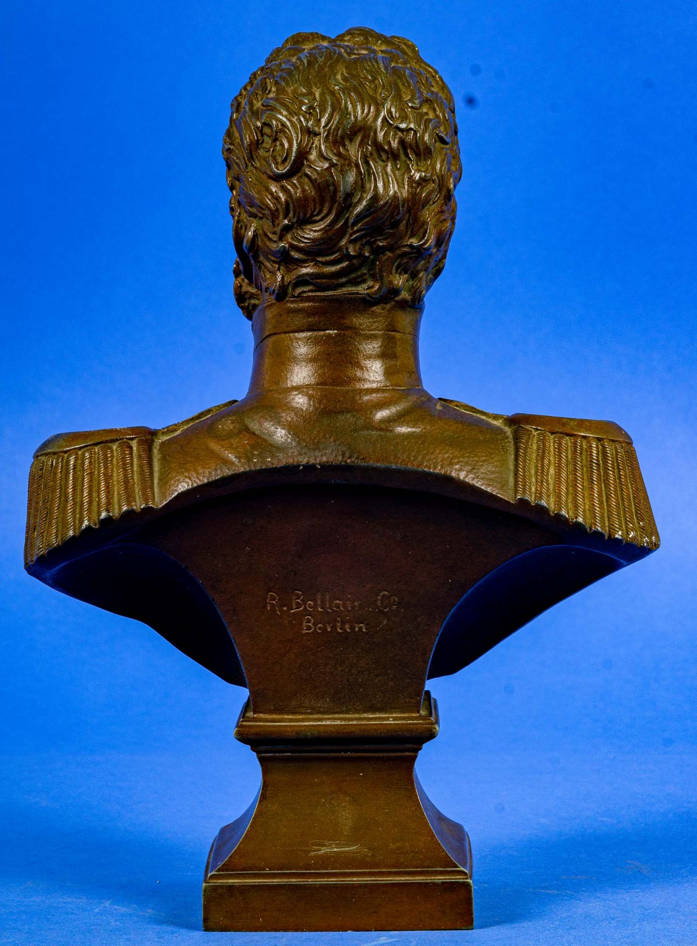 "Büste des... ?", bronzierter Metallguss, Büste eines hochrangigen Offiziers, Kaiserreich bis 1918, - Image 4 of 5