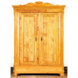 Antiker Dielenschrank, Kiefernholz massiv, voll zerlegbarer Kleiderschrank, ältere Restauration, gu