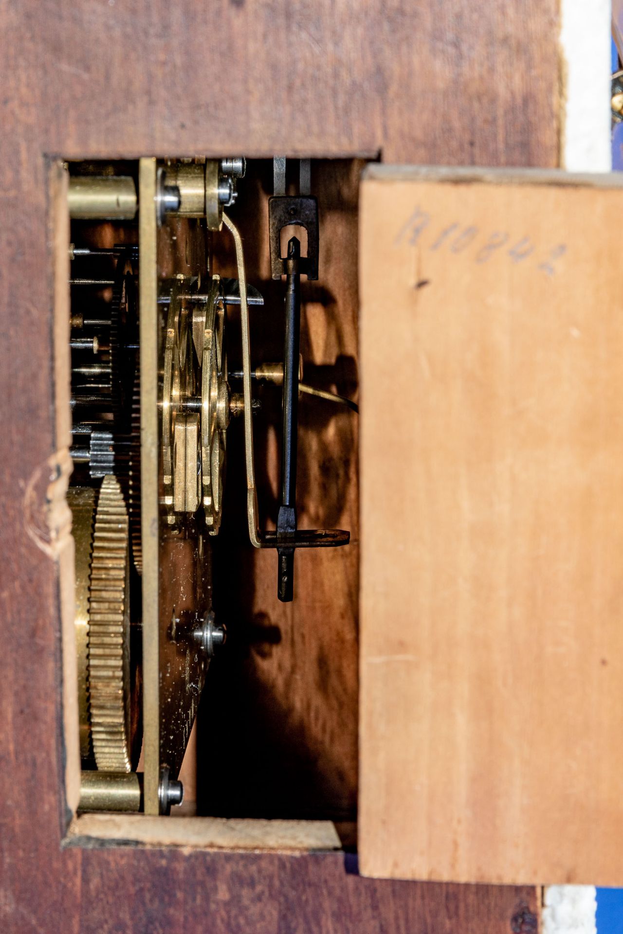 Dekorative Wanduhr, Historismus deutsch um 1900, Messingvollplatinenwerk der Marke: Lorenz Furtwäng - Bild 8 aus 9