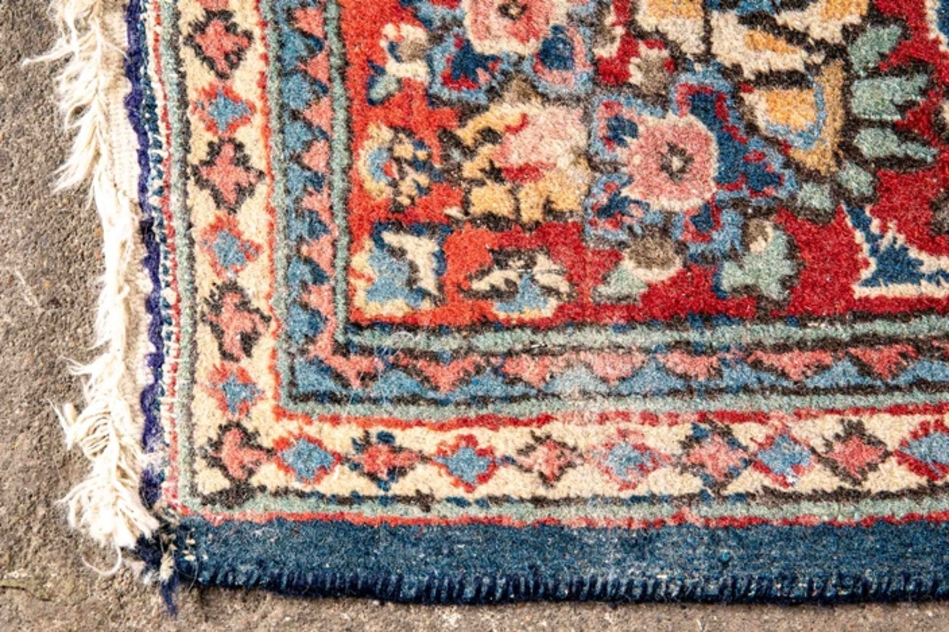 Antiker persischer Keshan Bildteppich, durchgemusterter blauer Fond mit Zentralmedaillon, von Ranke - Bild 3 aus 11