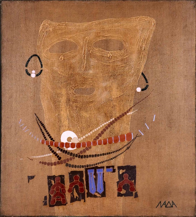 "Mädchen", abstrakt symbolistisches Gemälde, Acryl auf Leinwand; ca. 90 x 100 cm, der russischen Kü