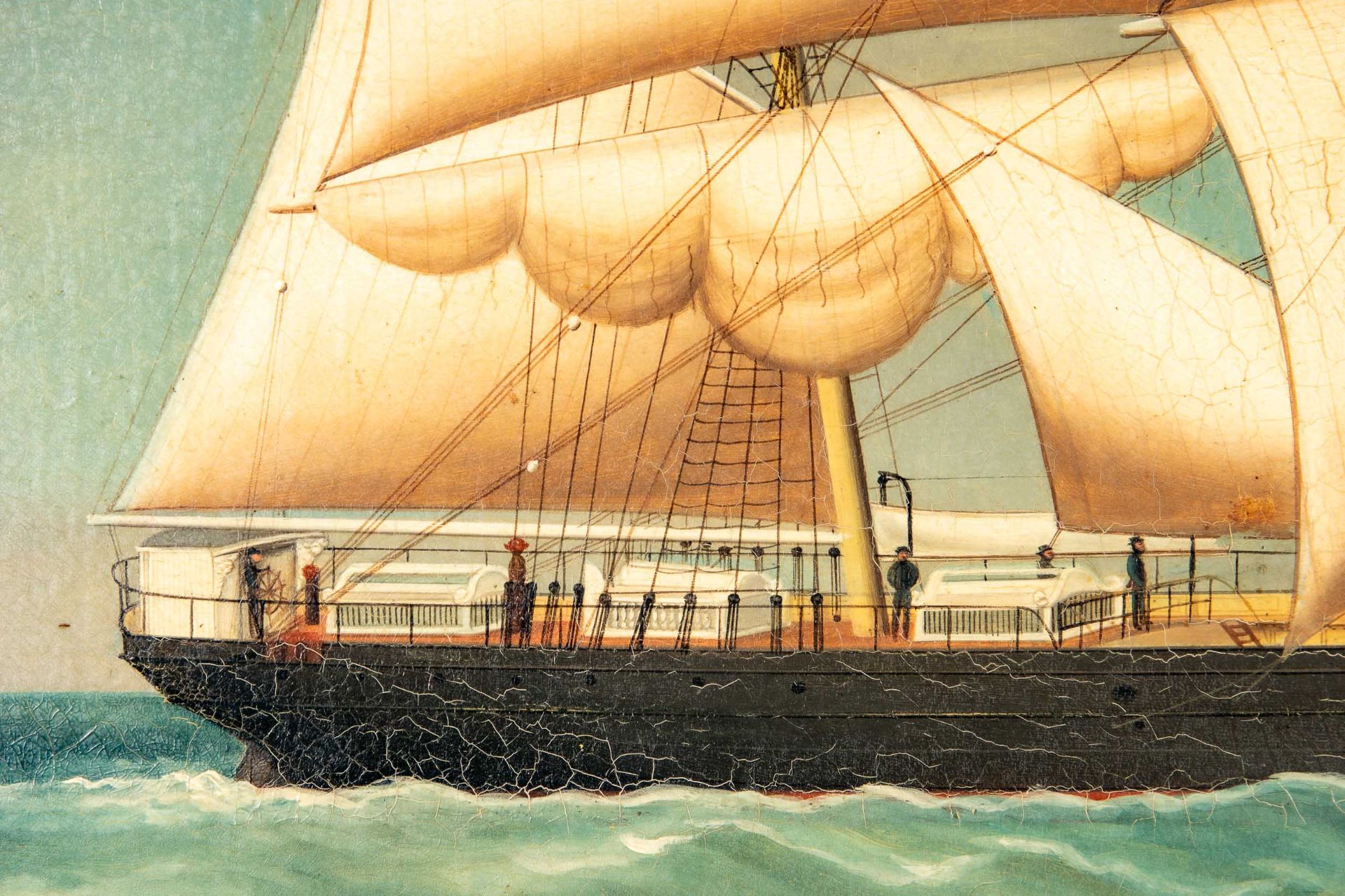 Kapitänsbild des Vollschiffes "Industrie" (1872 in Holland gebaut), qualitativ hochwertiges Gemälde - Image 4 of 24