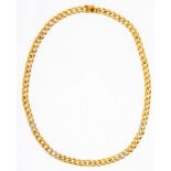 Gliederkette/Halskette mit Sicherheitsverschluss, massives 585er Gelbgold, ca. 22 gr., Länge ca. 42