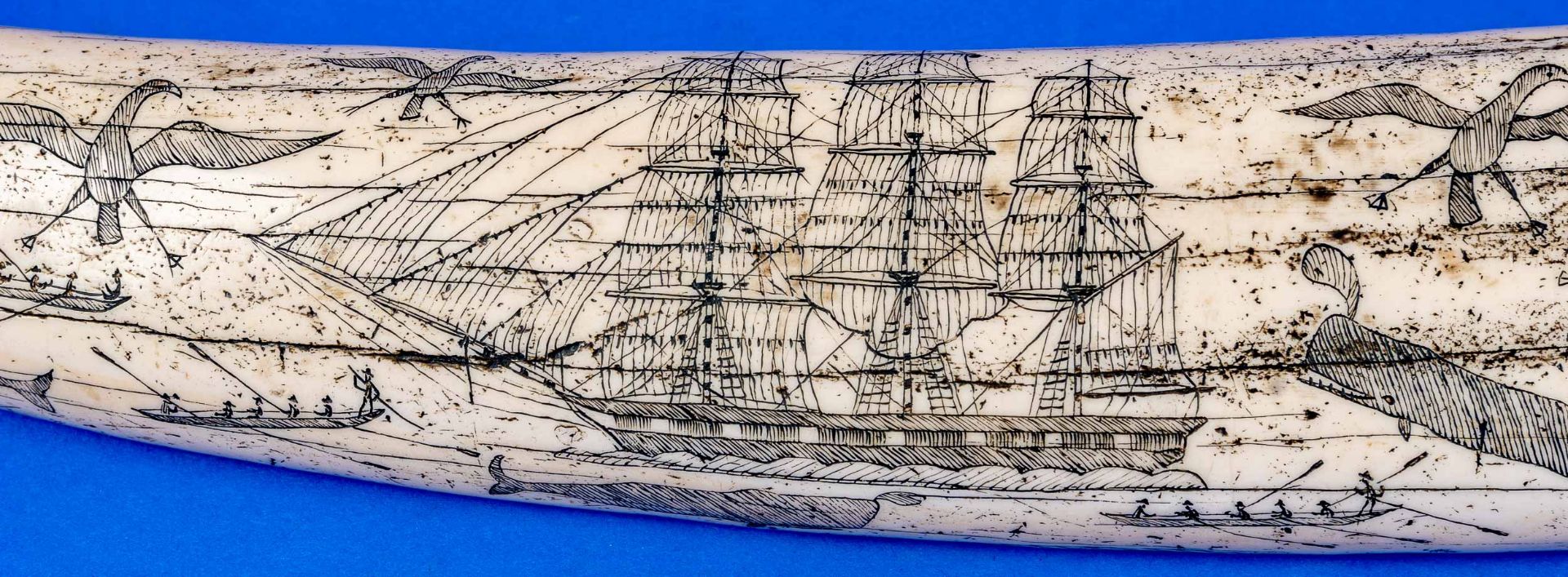 Dekorativer "ZAHN" bez.: "THE SHIP CHARLES W. MORGAN - NEW BEDFORD". Länge ca. 58 cm, Kunststoffgus - Bild 11 aus 14