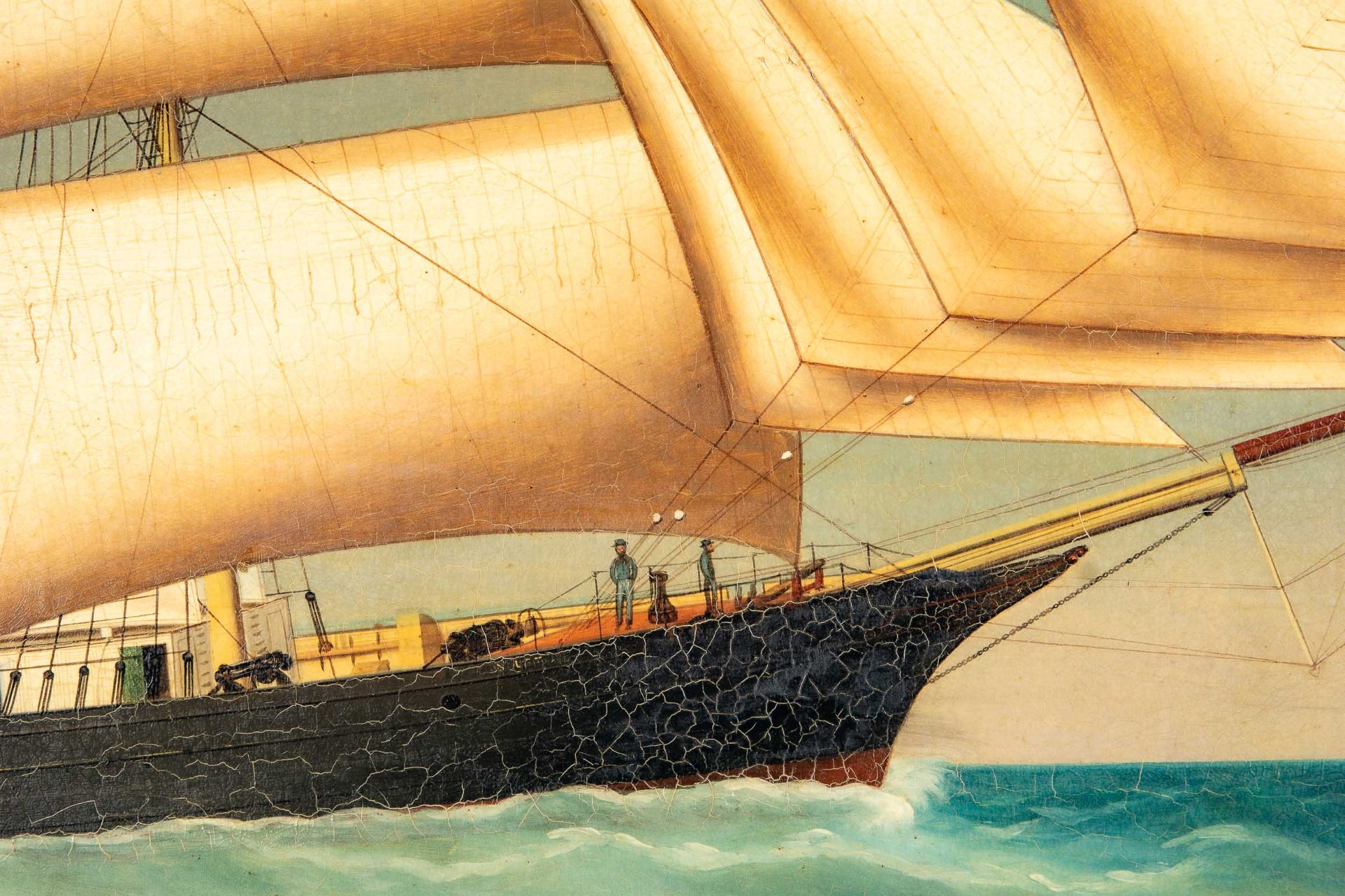 Kapitänsbild des Vollschiffes "Industrie" (1872 in Holland gebaut), qualitativ hochwertiges Gemälde - Image 7 of 24