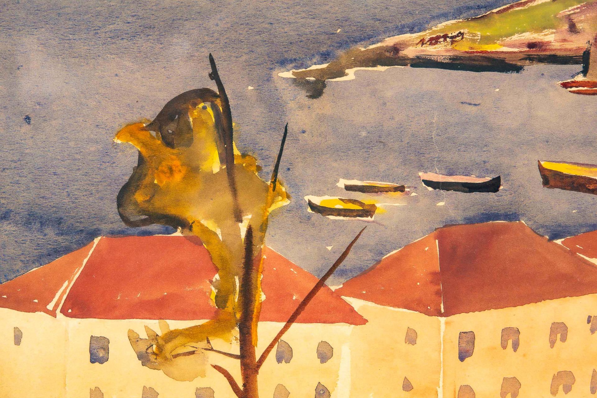 "Ischia mit Epomea" - Aquarell des Malers und Kunstprofessors Kurt Sohns aus dem Jahre 1935, mittig - Bild 4 aus 14