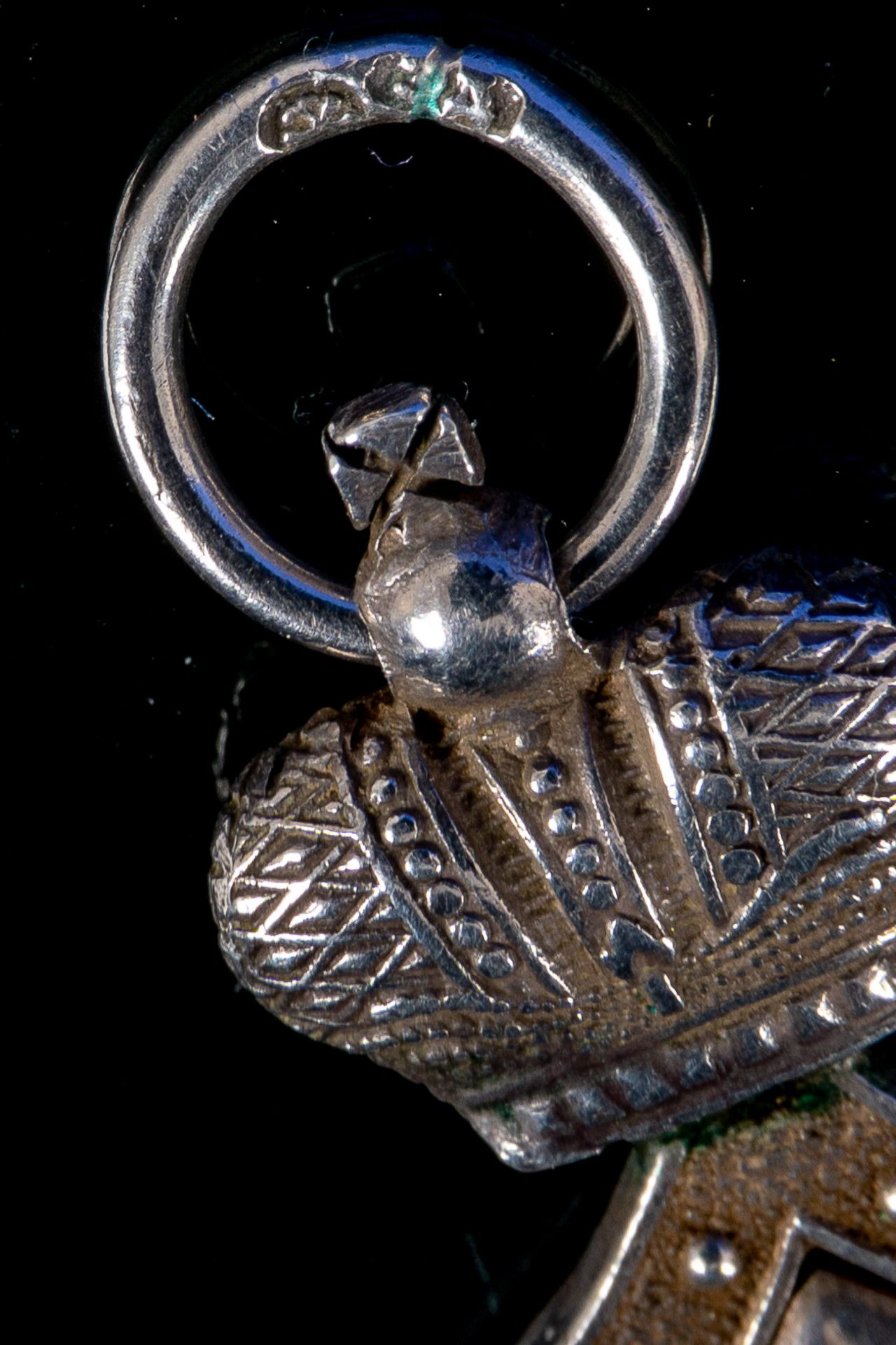 Antiker russischer, wappenförmiger Anhänger, 84 Zolotnik = 875er Silber; zaristischer Adler auf Sch - Bild 3 aus 3