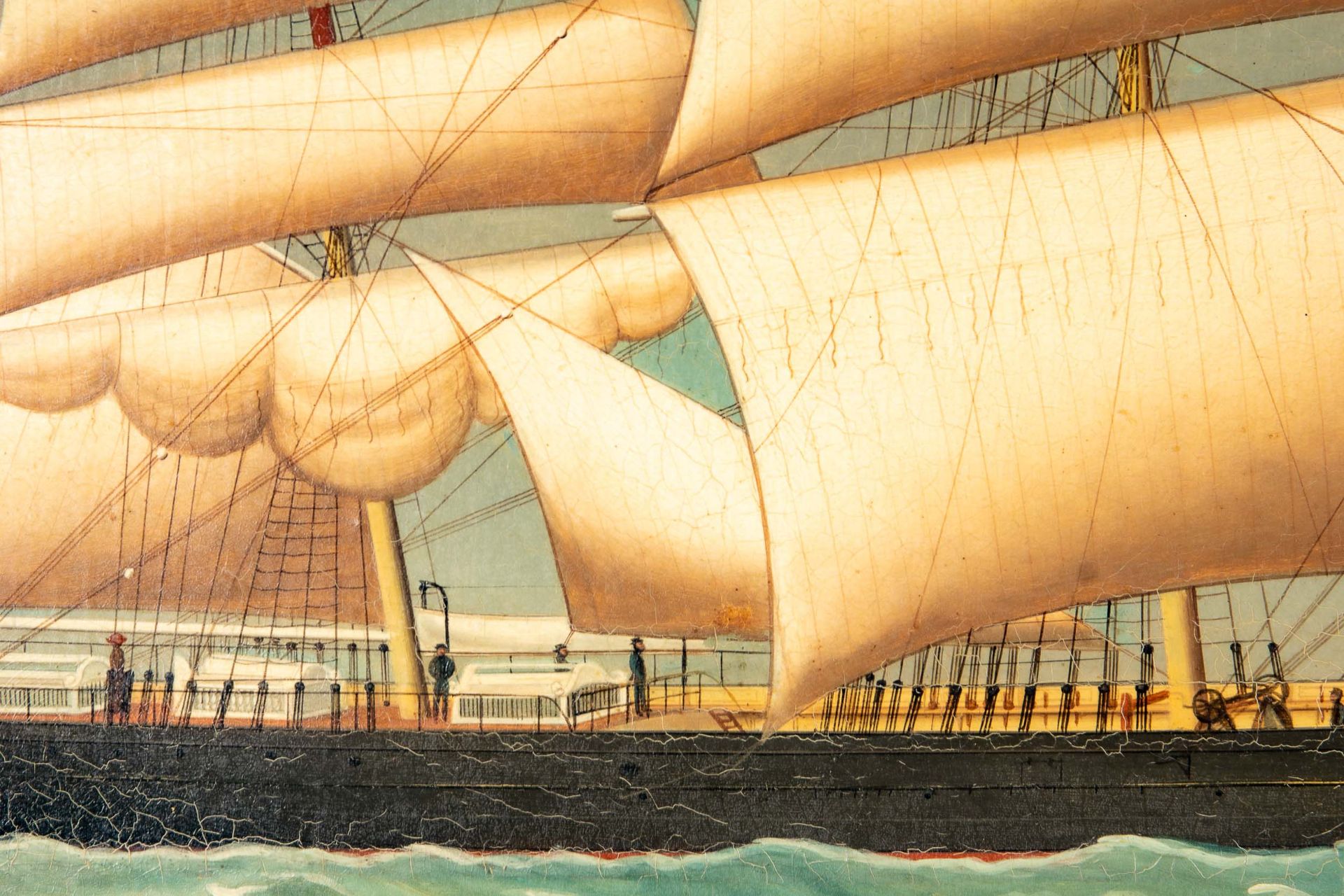 Kapitänsbild des Vollschiffes "Industrie" (1872 in Holland gebaut), qualitativ hochwertiges Gemälde - Image 6 of 24