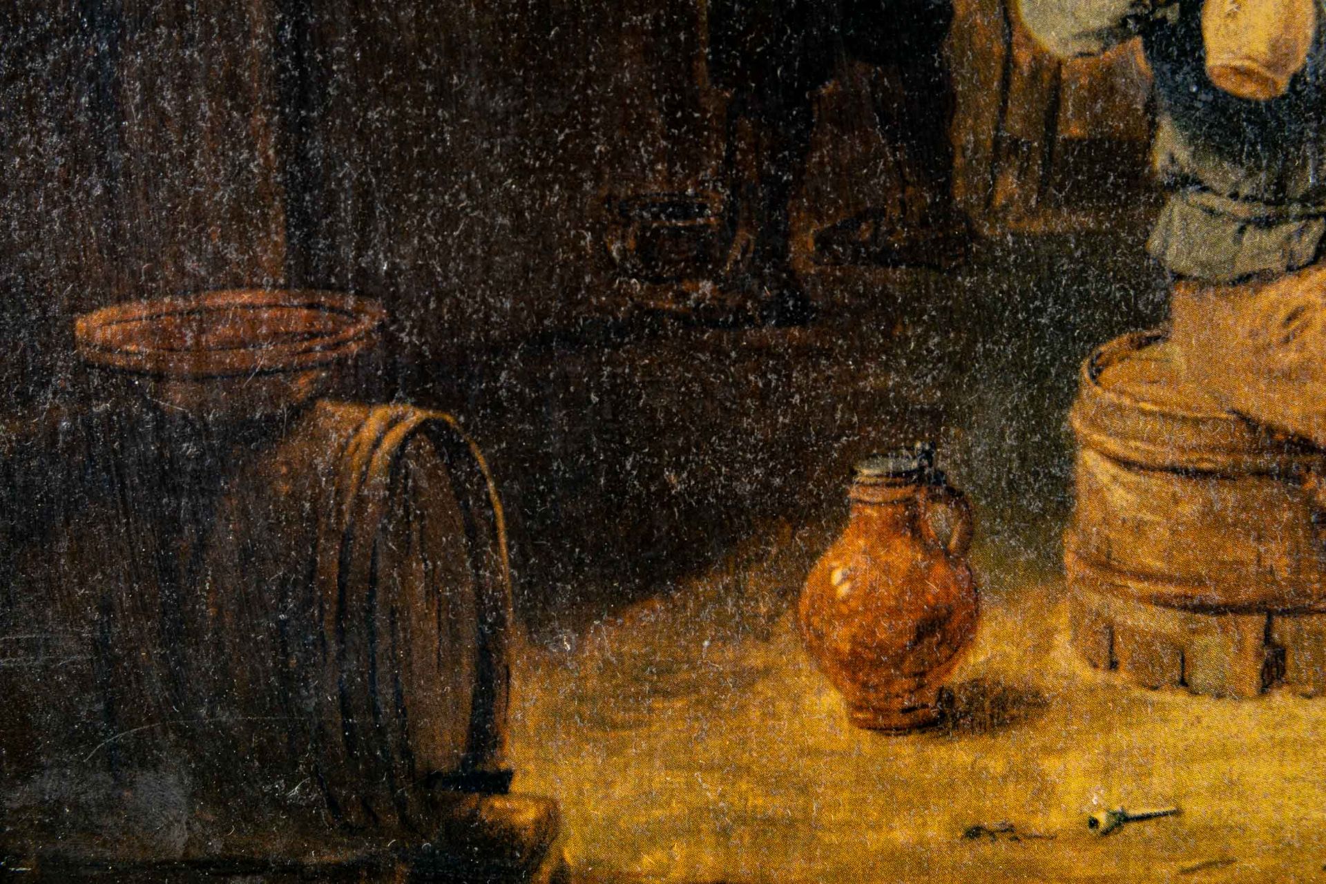 "Flämische Dorfkneipe" - Öldruck, Kopie des 20. Jhds. von einem Gemälde des David Teniers des Jünge - Image 9 of 13