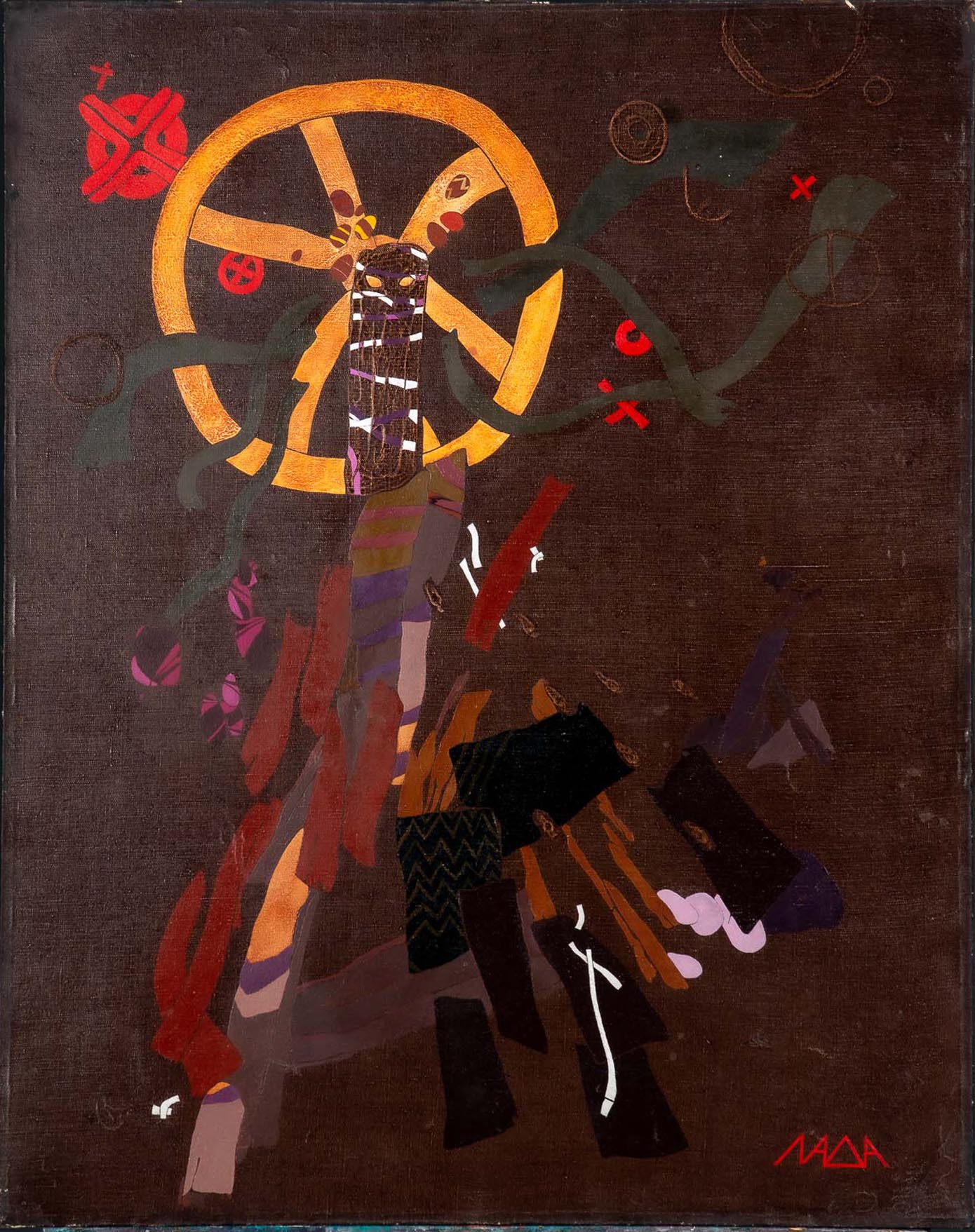 "Hexe", abstrakt symbolistisches Gemälde, Acryl auf Leinwand, der russischen Künstlerin LADA von 19