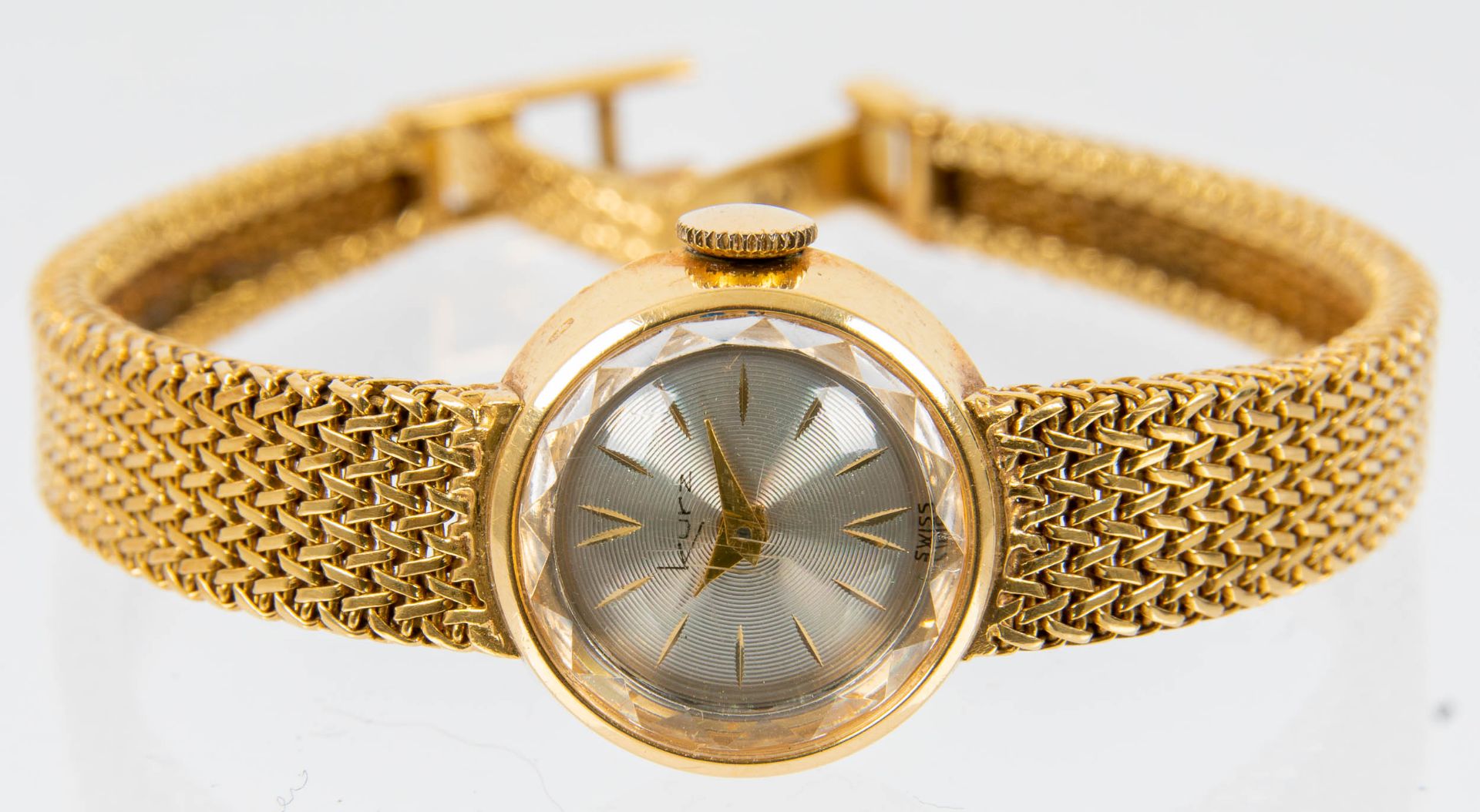 Klassische Damenarmbanduhr der Marke "KURZ-SWISS", Gehäuse und Armband in 750er Gelbgold, Werk läuf - Image 3 of 9
