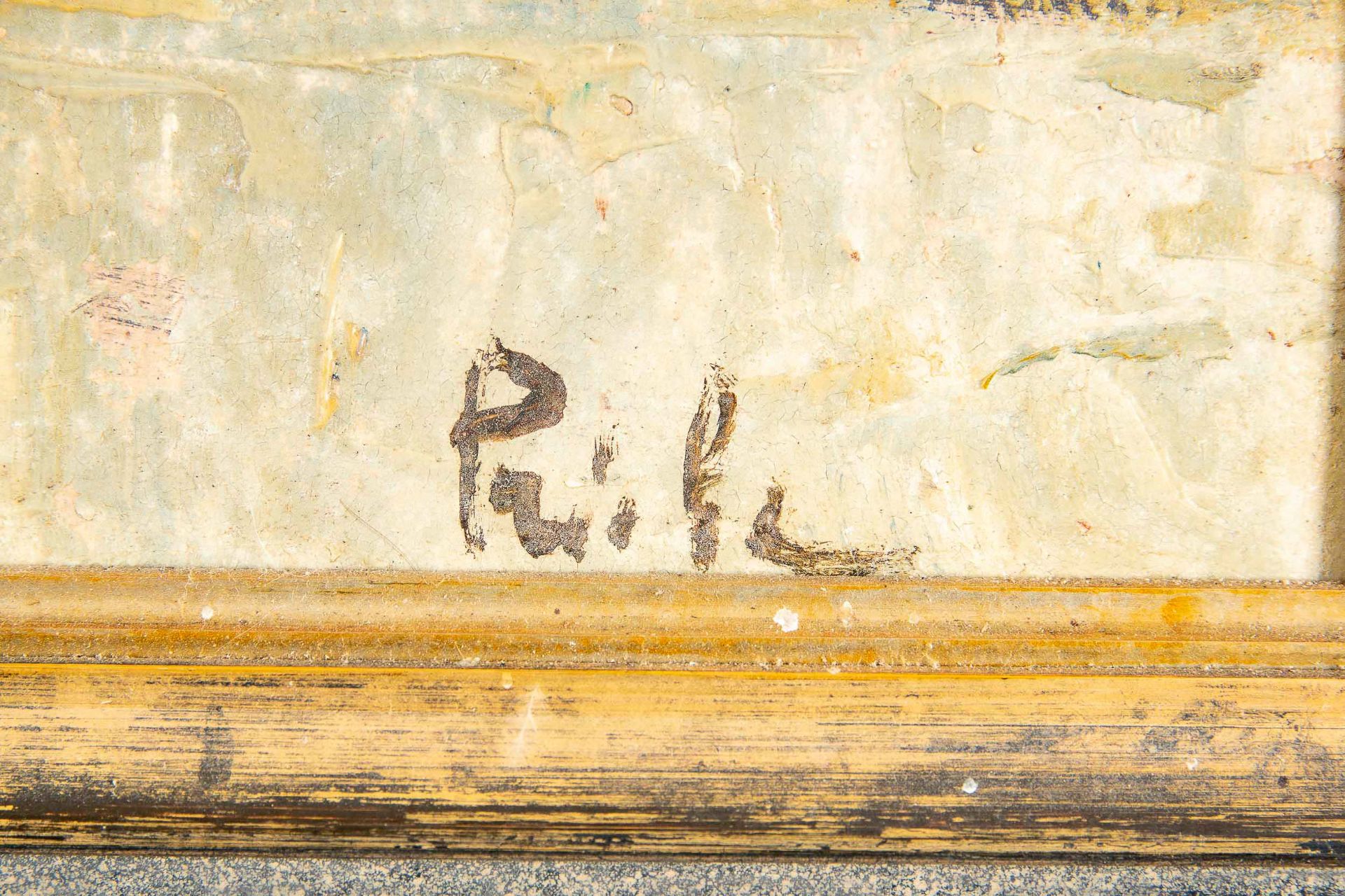 "Fischerboote im Hafen"; Gemälde Öl auf Hartfaser; lichtes Bildmaß ca. 48 x 57 cm; unten rechts sig - Bild 9 aus 12