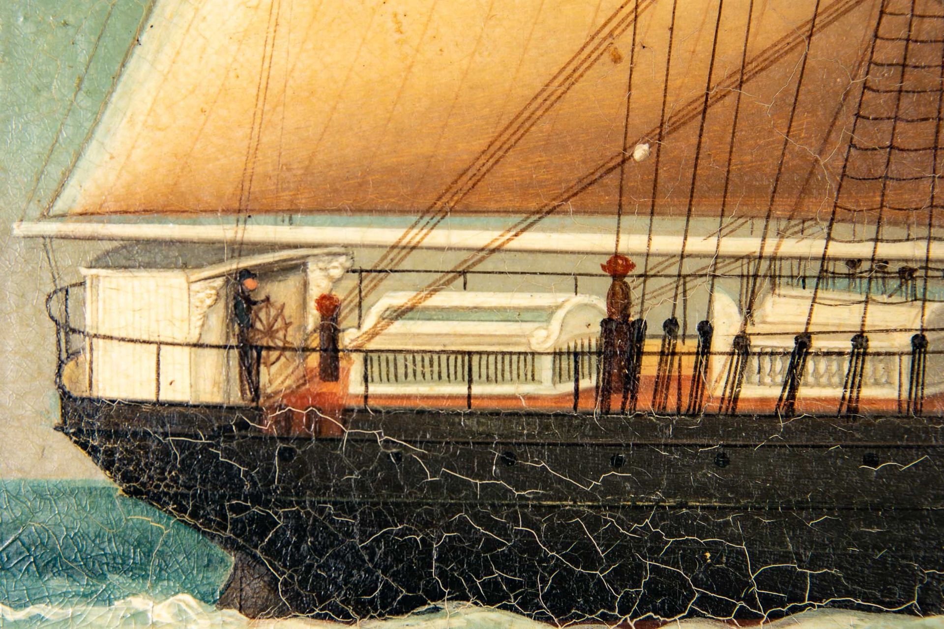 Kapitänsbild des Vollschiffes "Industrie" (1872 in Holland gebaut), qualitativ hochwertiges Gemälde - Image 13 of 24