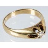 Klassischer Brillant-Solitär-Ring, 585er Gelbgold, obenauf mit einzeln gefasstem Diamant im Brillan