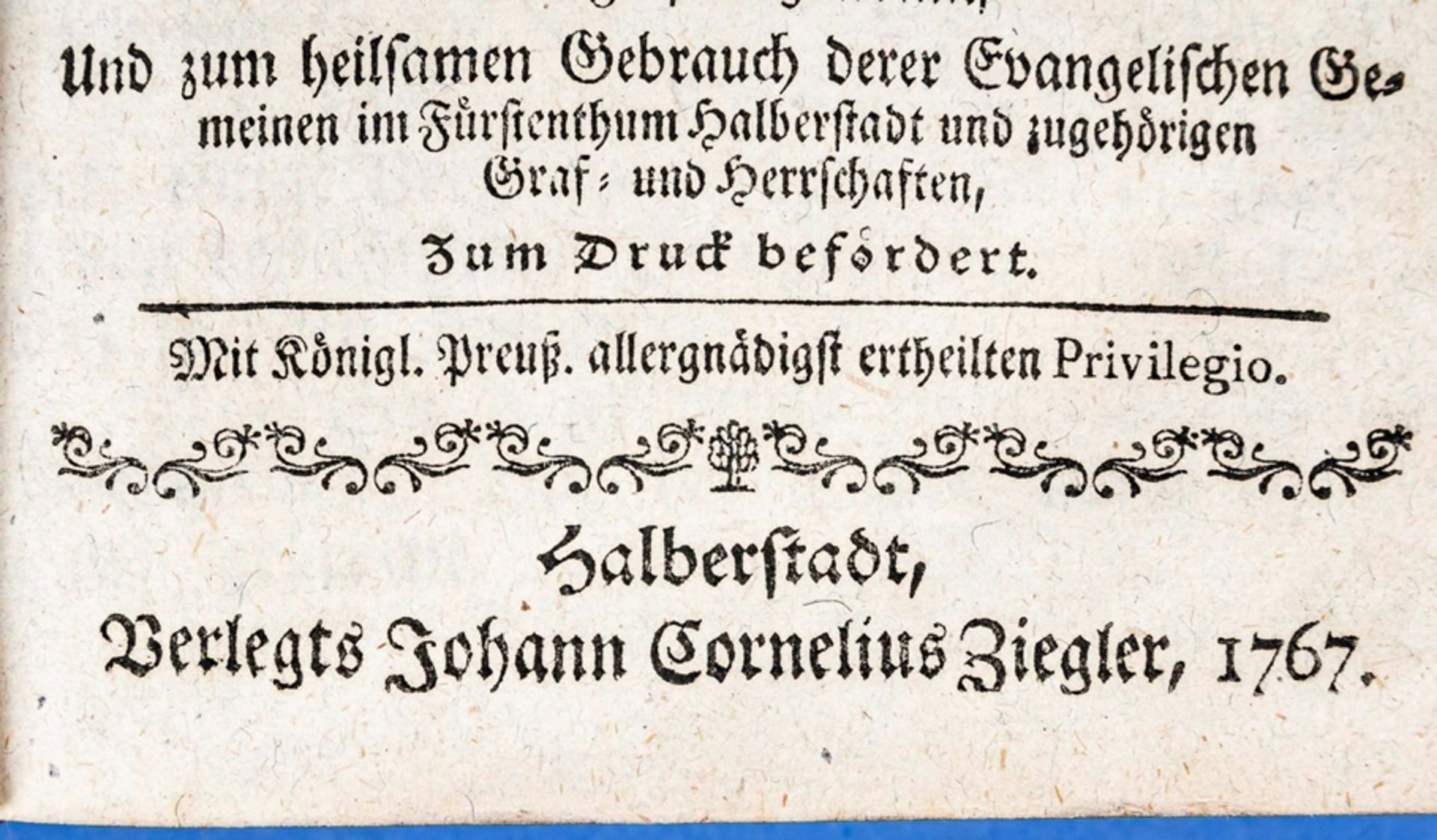 "....Halberstädtisches Kirchen-und Haus-Gesangbuch", verlegt bei Johann Cornelius Ziegler, Halberst - Image 6 of 7