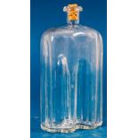Antike Branntweinflasche mit teilw. ausgeschliffenem Abriss, Höhe ca. 20 cm, Breite ca. 10,5 cm; br