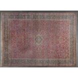 Großer fein geknüpfter persischer Teppich, ca. 433 x 286 cm, Yazd?, äußerst aufwändiges detailreich