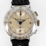 Orig. BREITLING Flieger-Chronograph der 1930/40er Jahre, schön erhaltenes rundes Edelstahlgehäuse,