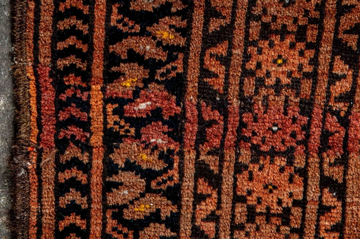 Große ältere GOLD - AFGHAN Teppichbrücke, sogenanntes Zwischenmaß, ca. 260 x 165 cm, seidig glänzen - Bild 7 aus 8