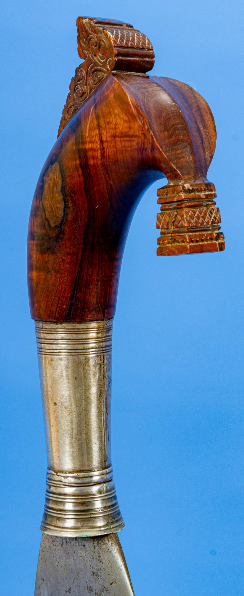 Schwert, Sulu Inseln Philippinen Anfang 20. Jhdt., Moro Barung, Griff ( Ulu Ulu) Bunti - Holz, stil - Bild 9 aus 11