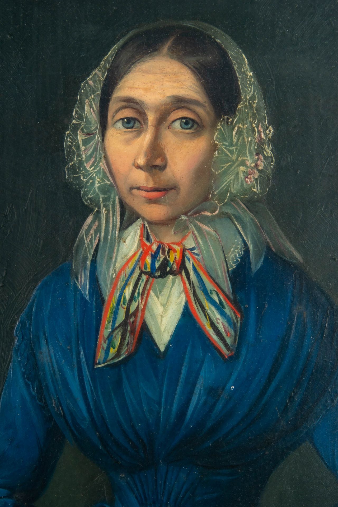 "Damenporträt", unsignierte qualitätvolle, akademische Malerei, Biedermeier um 1830/40, Mischtechni - Bild 4 aus 7