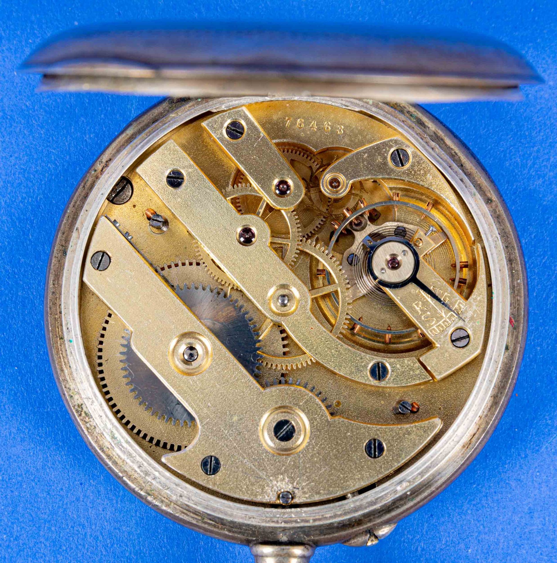 Antike "Eisenbahner-Uhr", massives 800er Silbergehäuse, Durchmesser ca. 62 mm, deutsch um 1900/20, - Image 7 of 8
