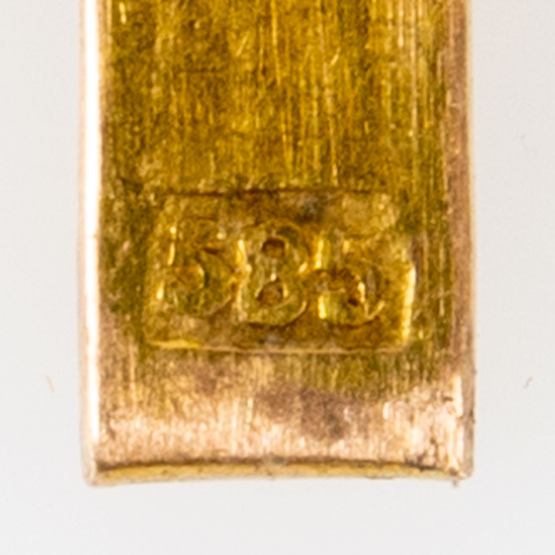 Klassisches 585er Gliederarmband mit Sicherheitsverschluss, ca. 5 mm breite Gelbgoldglieder; Gesamt - Image 4 of 4